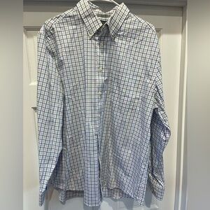 Ralph Lauren Blue and White Plaid Button Down Shirt